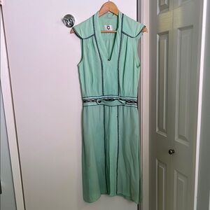 Mayle Green V-Neck Flutter Sleeve Sundress